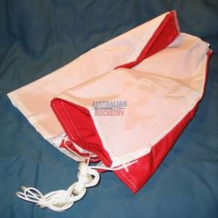 36 inch rip-stop nylon conical parachute, ~8 inch spill hole